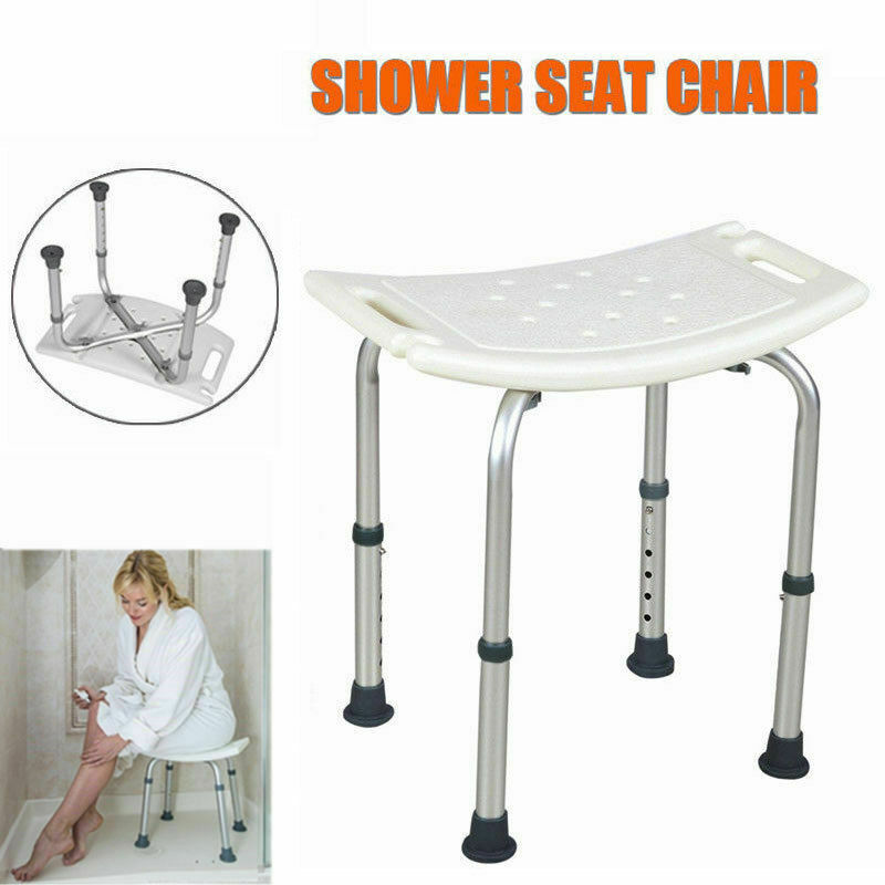 Adjustable Medical Bath Shower Chair Bathtub Bench Stool Seat White 6